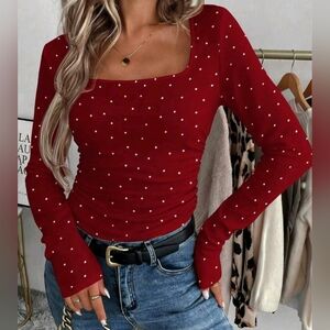 NWT Crop Ruche Slim Fit Top